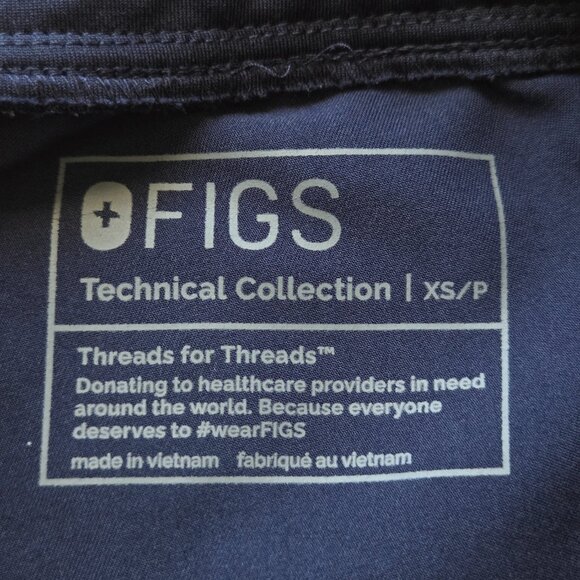 FIGS Scrub Set Women Navy Blue Catarina Top Small Zamora Jogger Pants Petite XS - Picture 15 of 16